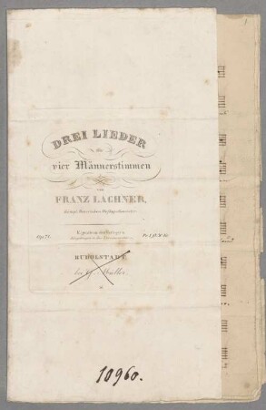 Drei Lieder; Coro maschile; op. 71 - BSB Mus.Schott.Ha 11749-2