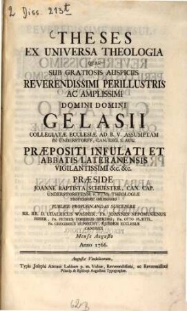 Theses ex universa Theologia