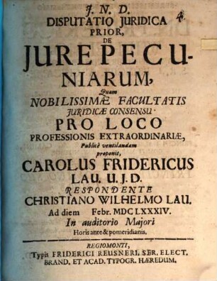 Disp. iur. prior de iure pecuniarum
