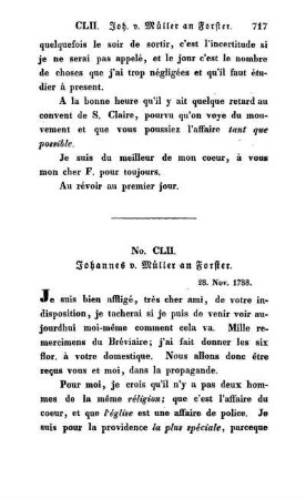 No. CLII. Johannes v. Müller an Forster