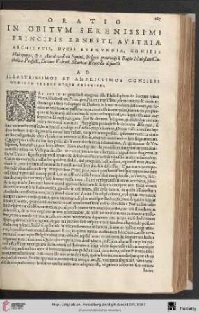 Oratio in Obitum Serenissimi Principis Ernesti, Austriae […]
