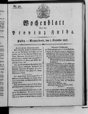 Nr. 48, Ausgabe vom 1. Dezember 1827