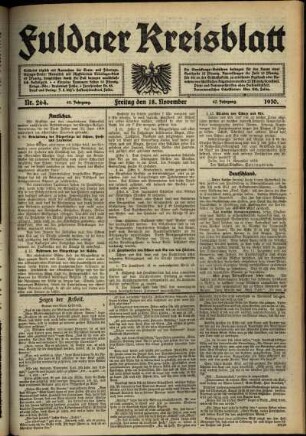 Ausgabe vom Freitag, den 18. November 1910.