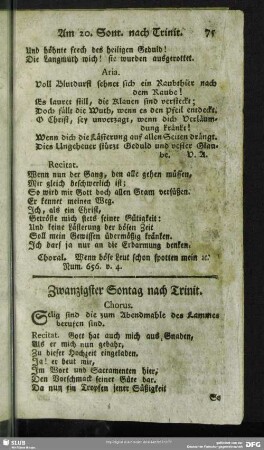 Zwanzigster Sontag nach Trinit.