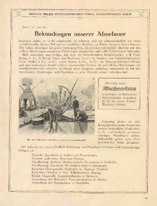 Bekundungen unserer Abhnehmer