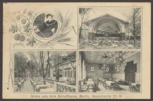 Ansichtskarte Hasenheide, „Gruss aus dem Schultheiss“ [2/2]