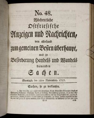 No. 48. Montags, den 28ten November, 1757.