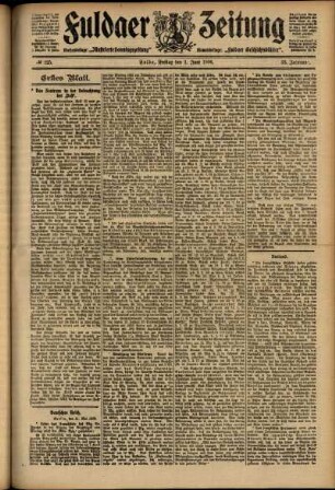 Erste Ausgabe vom Freitag, den 01. Juni 1906.