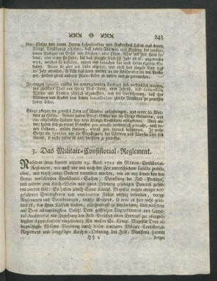 3. Das Militair-Consistorial-Reglement.