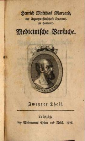 Henrich Matthias Marcard ... Medicinische Versuche. 2