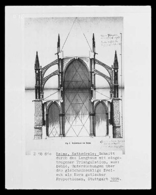 Querschnitt durch das Langhaus der Kathedrale Notre Dame zu Reims