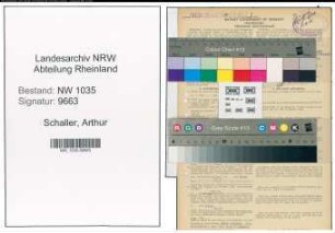 Entnazifizierung Arthur Schaller , geb. 08.07.1888 (Buchhalter)