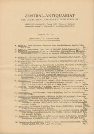 Nr. 447: Geschichte/Kulturgeschichte