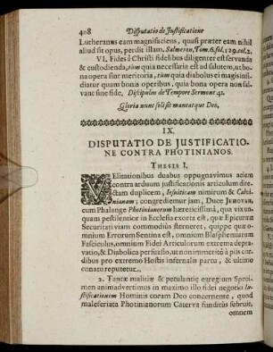 IX. Disputatio De Justificatione Contra Photinianos.