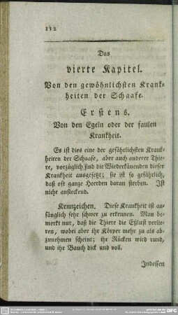 Das vierte Kapitel. Von den gewöhnlichsten Krankheiten der Schaafe