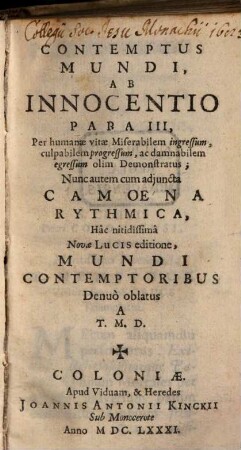 Contemptus Mundi