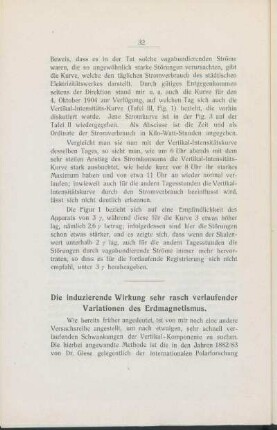 Die induzierende Wirkung sehr rasch verlaufender Variationen des Erdmagnetismus.