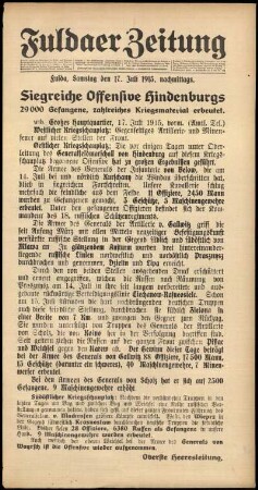 Ausgabe vom Samstag, den 17. Juli 1915.
