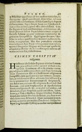 Crimen Corruptae religionis.