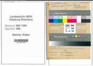 Entnazifizierung Walter Behme , geb. 12.05.1904 (Landwirt)