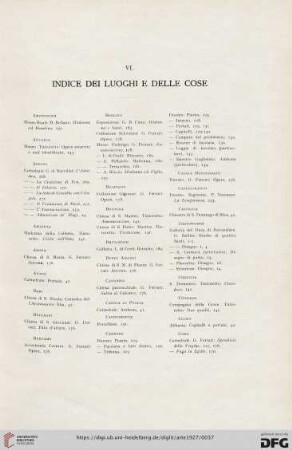 VI. Indice dei luoghi e delle cose