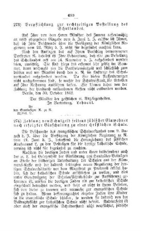 Verpflichtung zur rechtzeitigen Bestellung des Schullandes : [V. Elementarschulwesen]