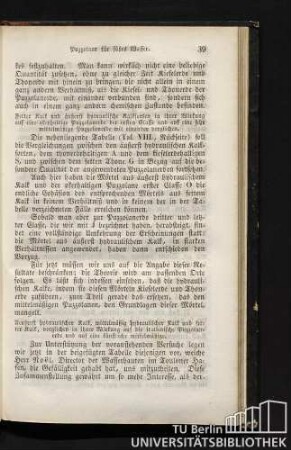 Aeußerst hydraulischer Kalk, mittelmäßig hydraulischer Kalk und fetter Kalk, verglichen in ihrer Wirkung auf die italienische Puzzolanerde und auf eine künstliche mittelmäßige.