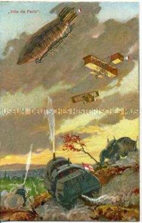 Postkarte aus der Serie "Krieg in den Lüften."