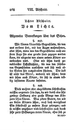Achter Abschnitt: Vom Lichte