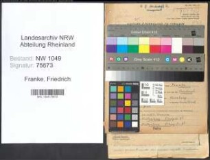 Entnazifizierung Friedrich Franke , geb. 25.11.1896 (Laborant)
