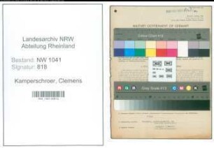 Entnazifizierung Clemens Kamperschroer , geb. 11.04.1895 (Mechaniker)