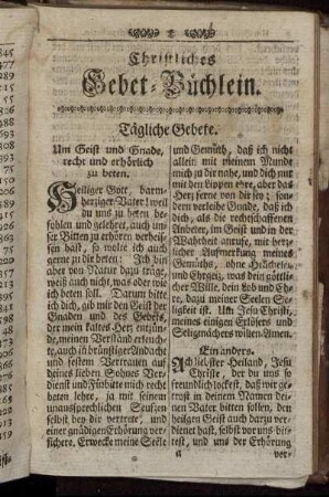 Christliches Gebet-Büchlein.