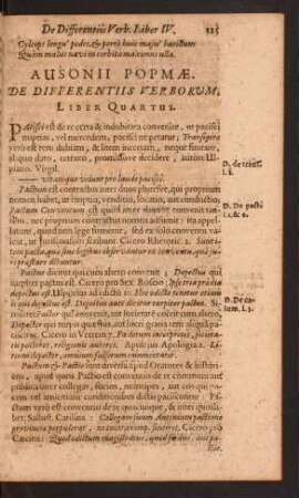 Ausonii Popmae. De Differentiis Verborum, Liber Quartus.