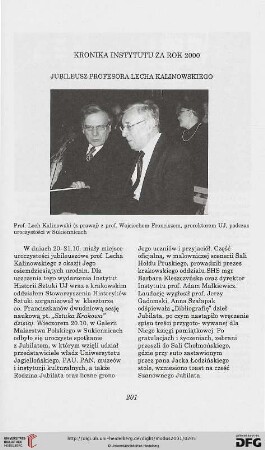 Kronika Instytutu za rok 2000