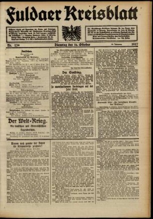 Ausgabe vom Dienstag, den 16. Oktober 1917.