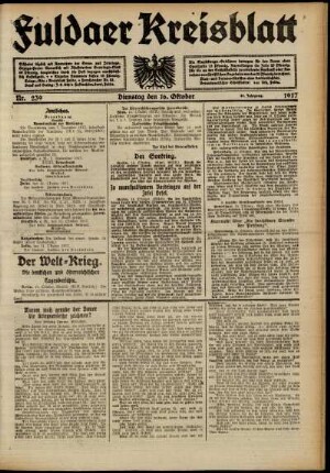 Ausgabe vom Dienstag, den 16. Oktober 1917.