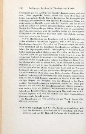 108-109 [Rezension] Lexikon für Theologie und Kirche; VII. - X. Bd.