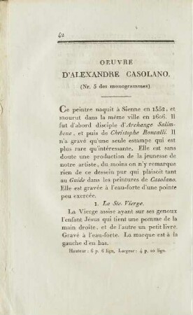 Oeuvre D'Alexandre Casolano.