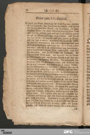 Gebet zum XXI. Einblick.