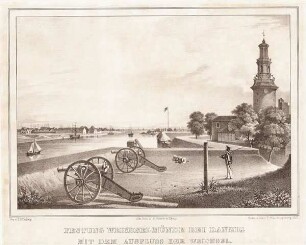 Festung Weichselmünde bei Danzig mit dem Ausfluss der Weichsel