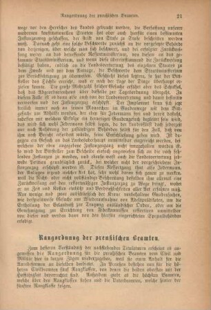 Rangordnung der preußischen Beamten.