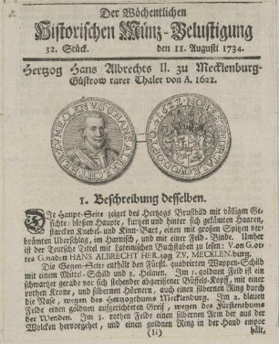 Bildnis von Hans Albrecht II., Herzog von Mecklenburg
