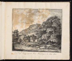 1. Das Dorf Meihof, und die Ruine Haimburg, in der obern Pfalz. - Burg Haimburg, Berg bei Neumarkt in der Oberpfalz; Berg-Meilenhofen