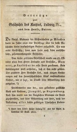 Beiträge zur Geschichte des Kaisers Ludwig IV.. 1