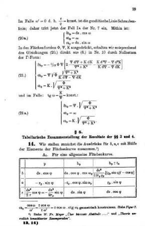 § 5. Tabellarische Zusammenstellung der Resultate der §§3 und 4.
