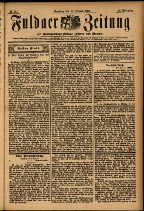 Erste Ausgabe vom Samstag, den 10. Oktober 1896.