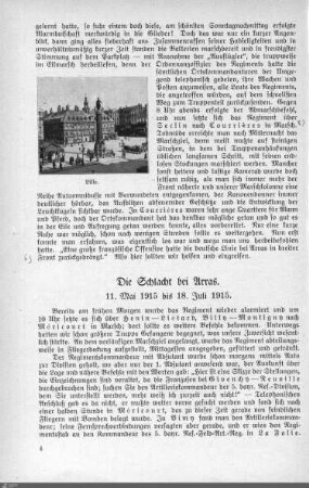 Die Schlacht bei Arras.