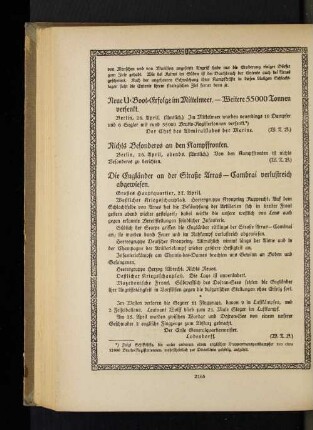 Die Engländer an der Straße Arras - Cambrai verlustreich abgewiesen.