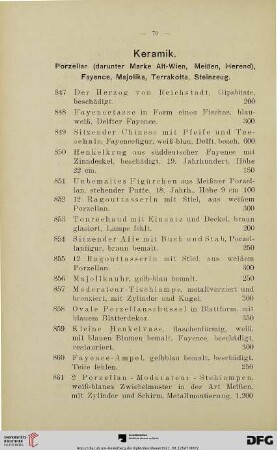 Keramik (Nr. 847-866)