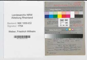 Entnazifizierung Friedrich Wilhelm Weber, geb. 26.06.1897 (Arbeiter)